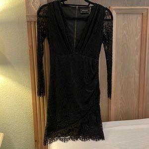 Black long sleeve lace dress